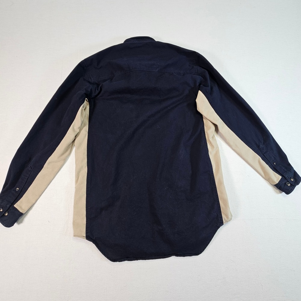 Wrangler ProGear Mens Shooting‎ Shirt Navy Blue Tan Quilted Shoulder Medium - Picture 6 of 9